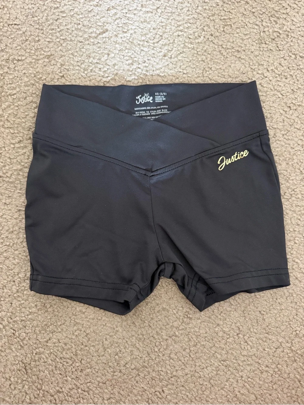 Justice Black Girls' Athletic Shorts